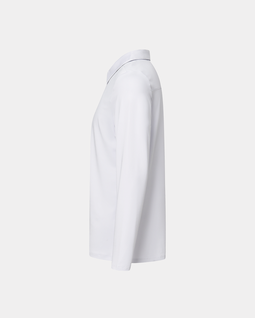 Crest 2.0 Polo Light Grey Long Sleeve - Grey
