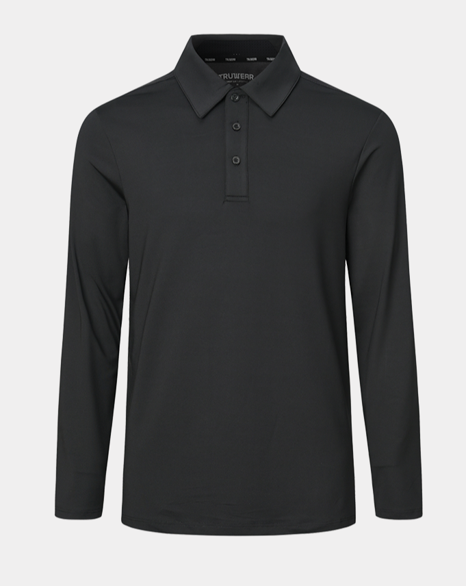 Crest 2.0 Polo Black Long Sleeve - 2.0 Black