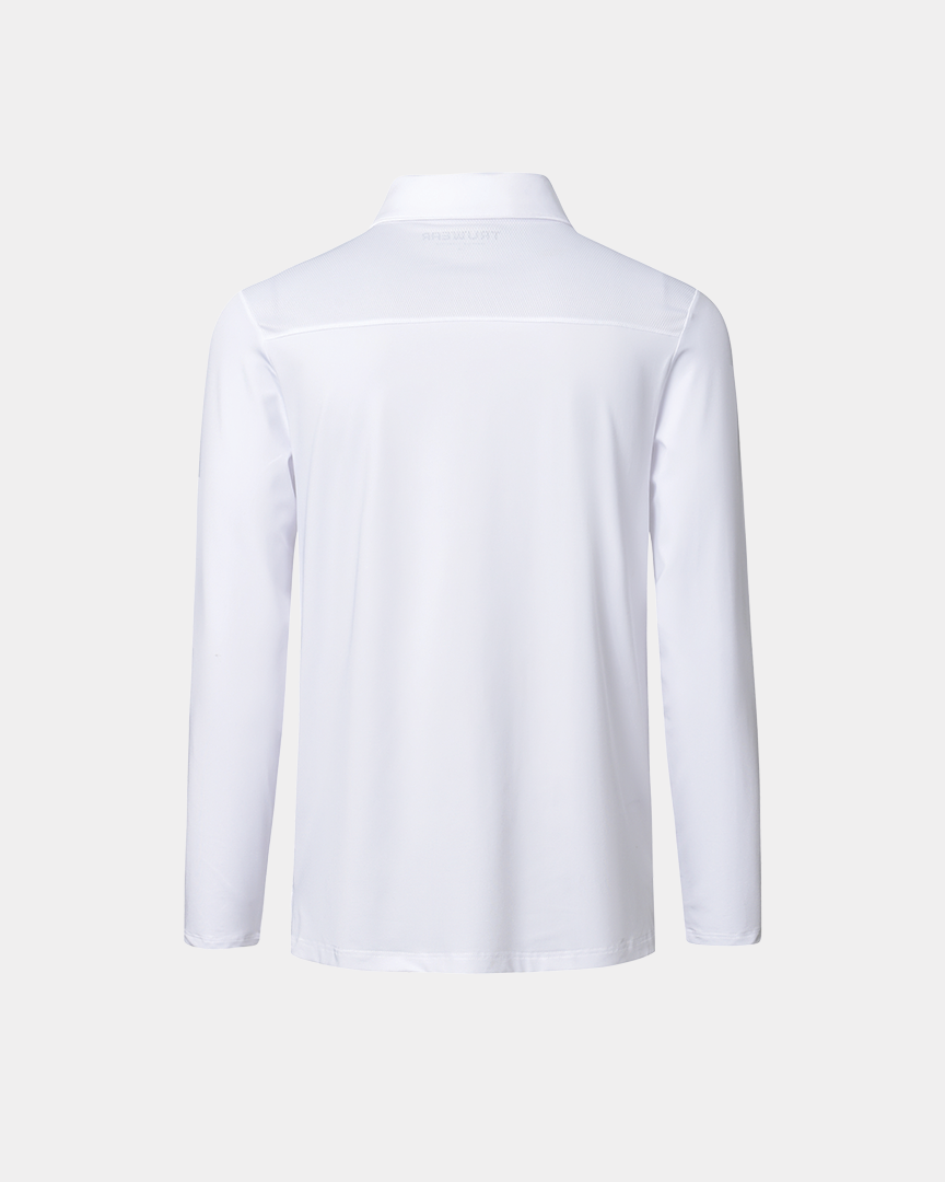 Crest 2.0 White Polo Long Sleeve