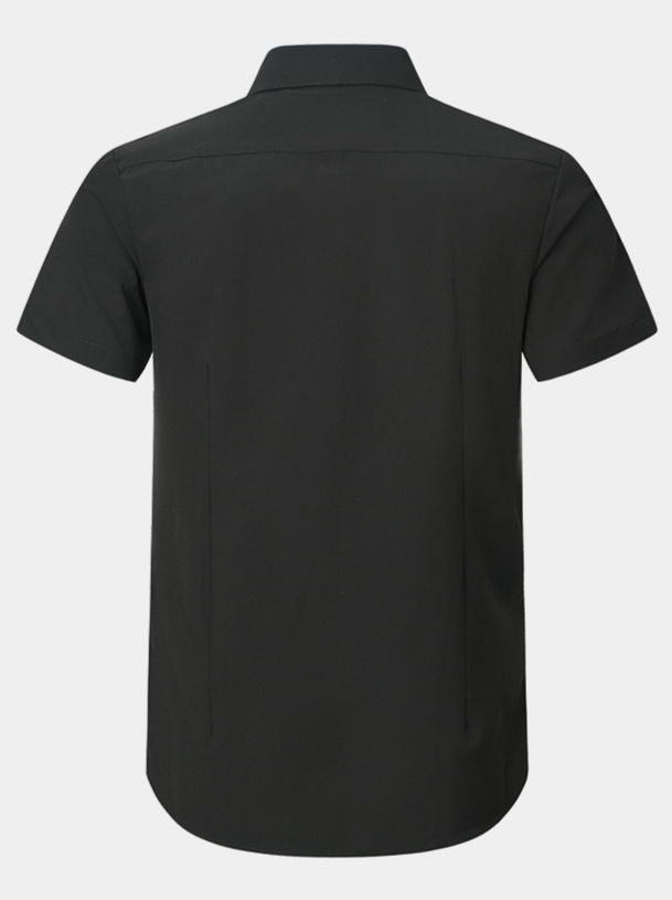 Phenom Classic Black Short Sleeve Dress Shirt - Black