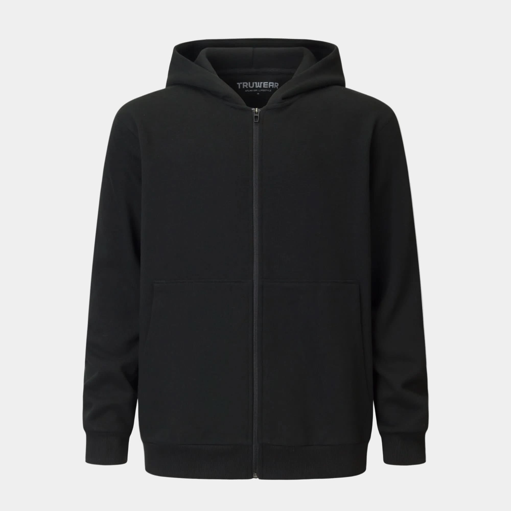  Atlas Full Zip Hoodie Black Front
