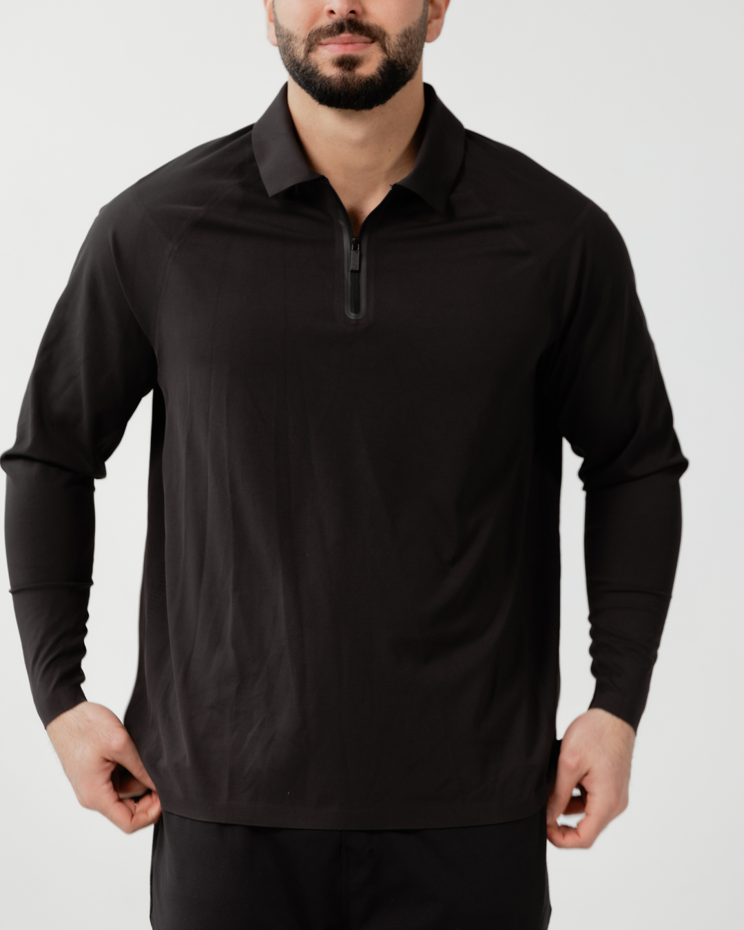 Legacy Long Sleeve Black Polo