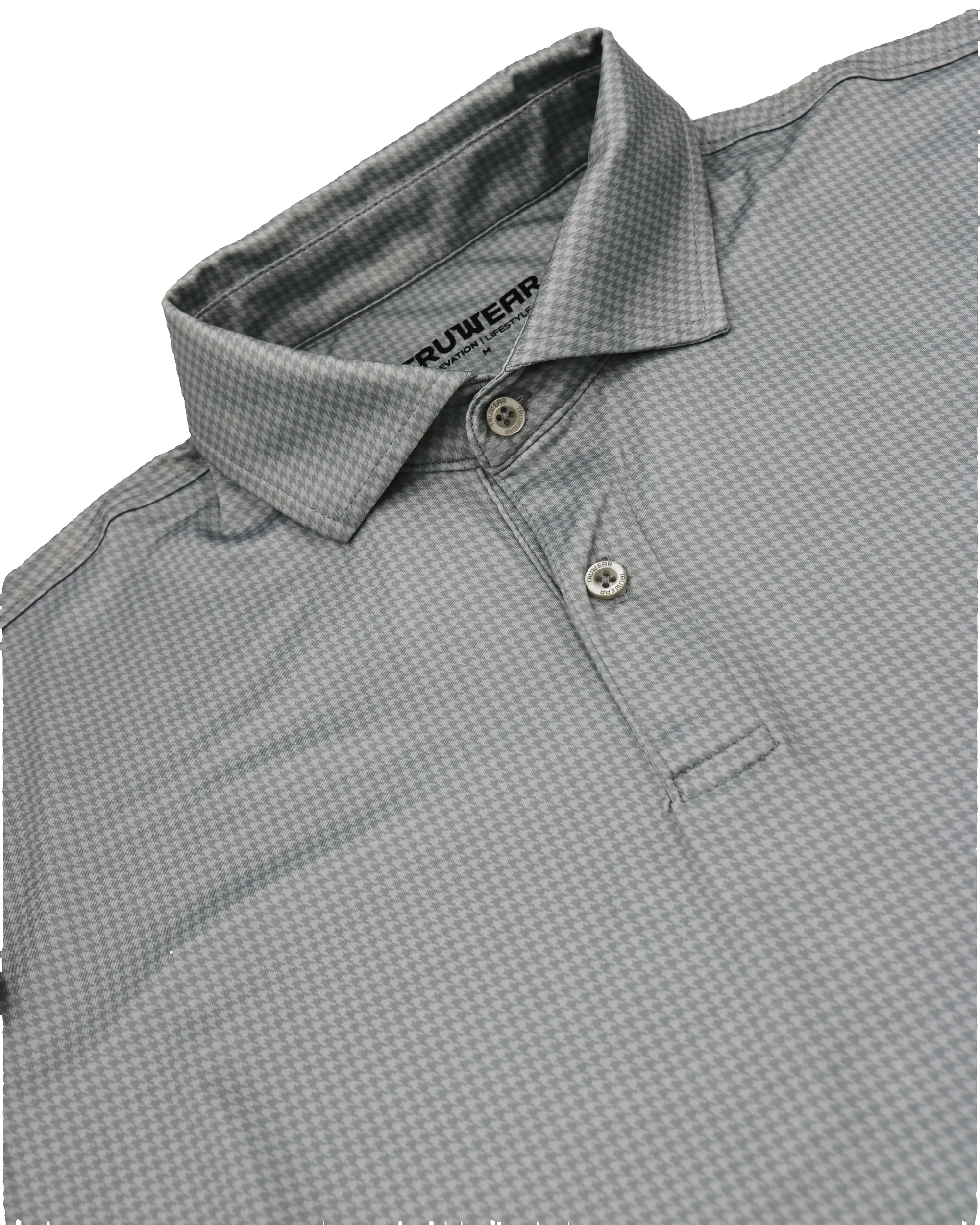 Elevation Light Grey Houndstooth Polo