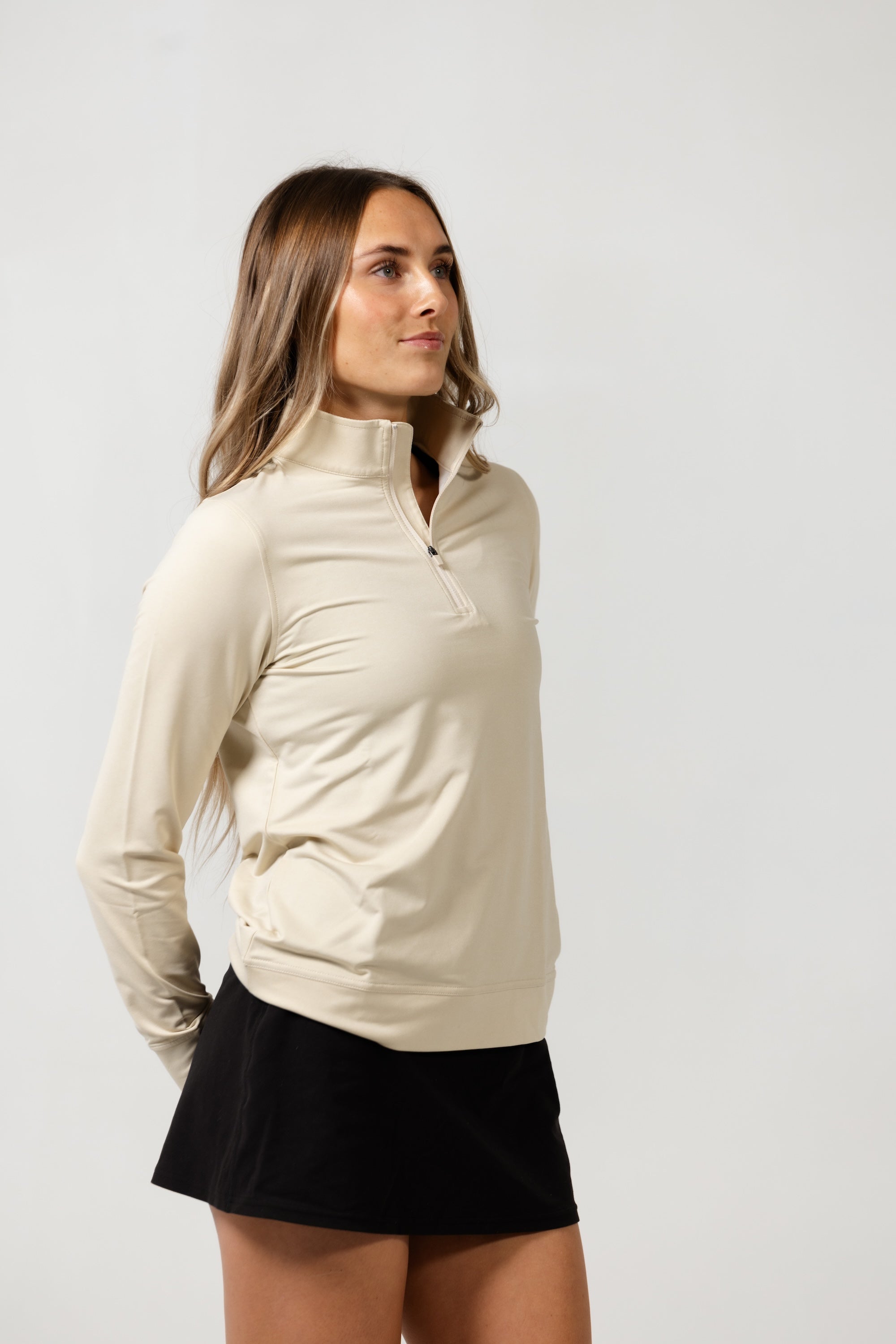 Vista Womens Q-Zip Light Grey