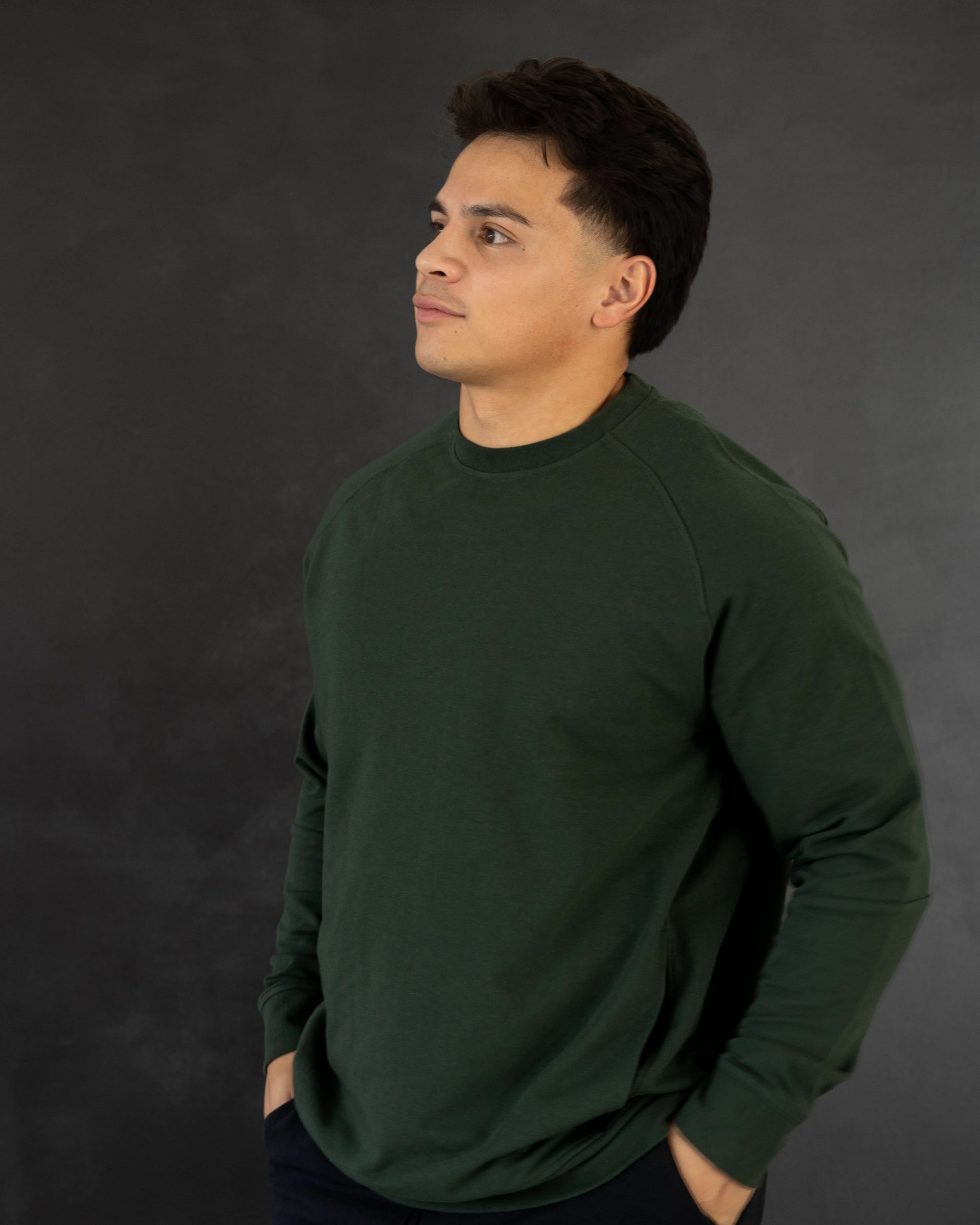 Meridian Dark Green Crewneck - Green