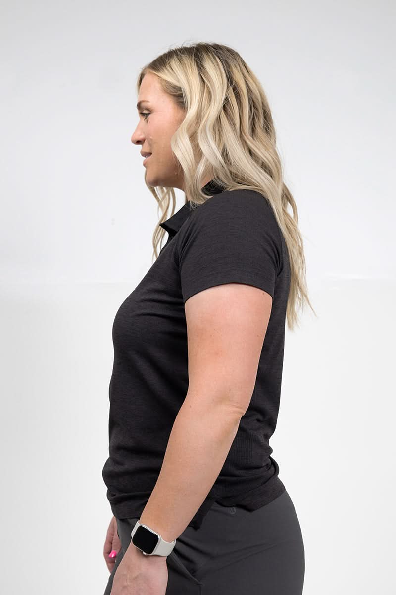 Women's Rise Polo Black - Black
