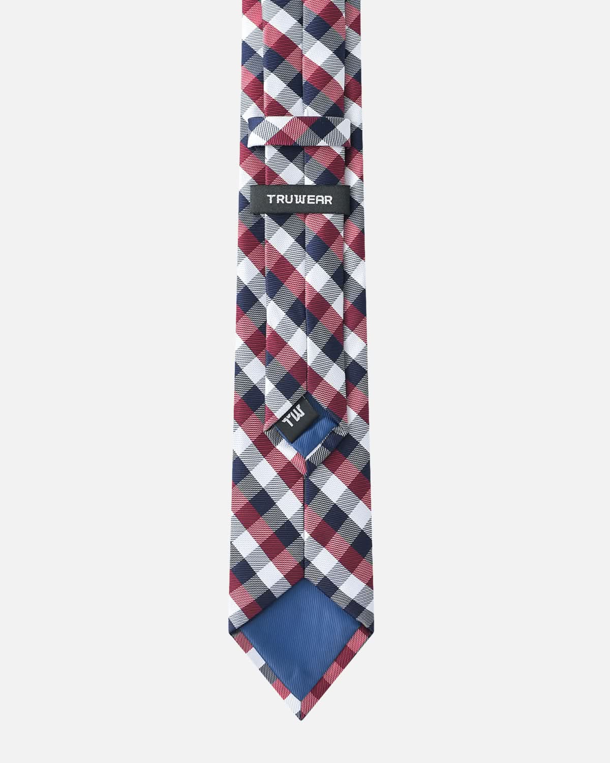 Immortal Tie Checkered Maroon Blue - Maroon