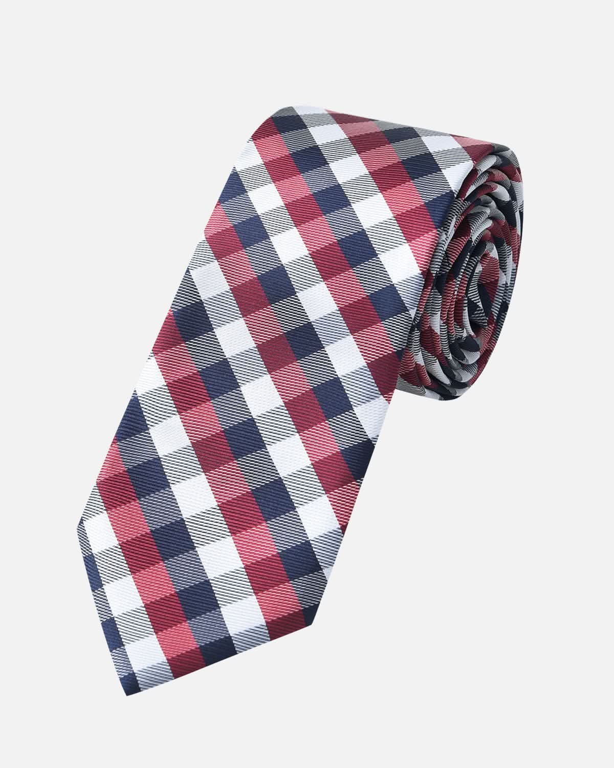 Immortal Tie Checkered Maroon Blue - Maroon