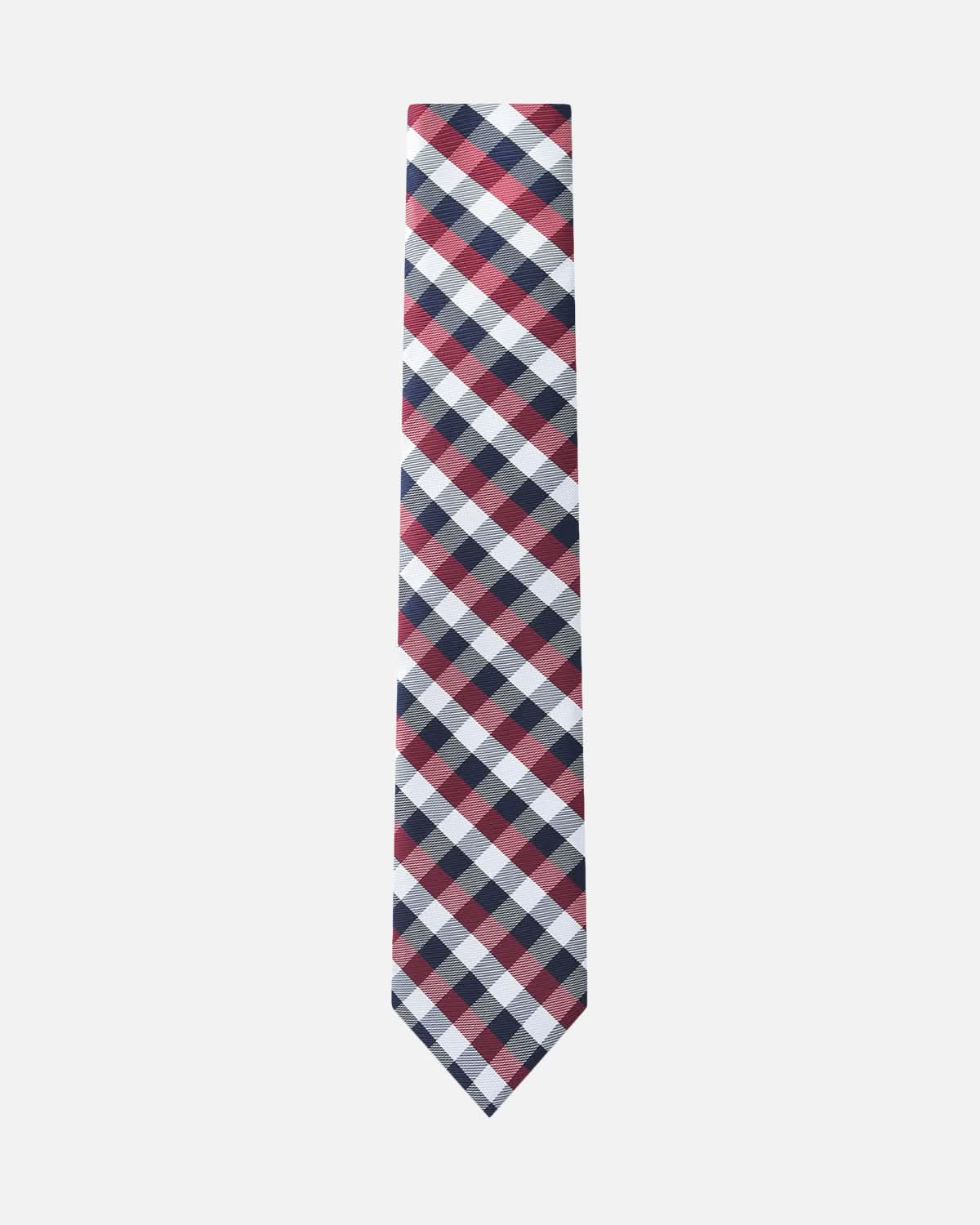 Immortal Tie Checkered Maroon Blue - Maroon