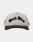 UofU Fade Hat Natural and Houndstooth Utes Arch