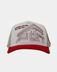 UofU Bunker Trucker Hat Natural Red Campus