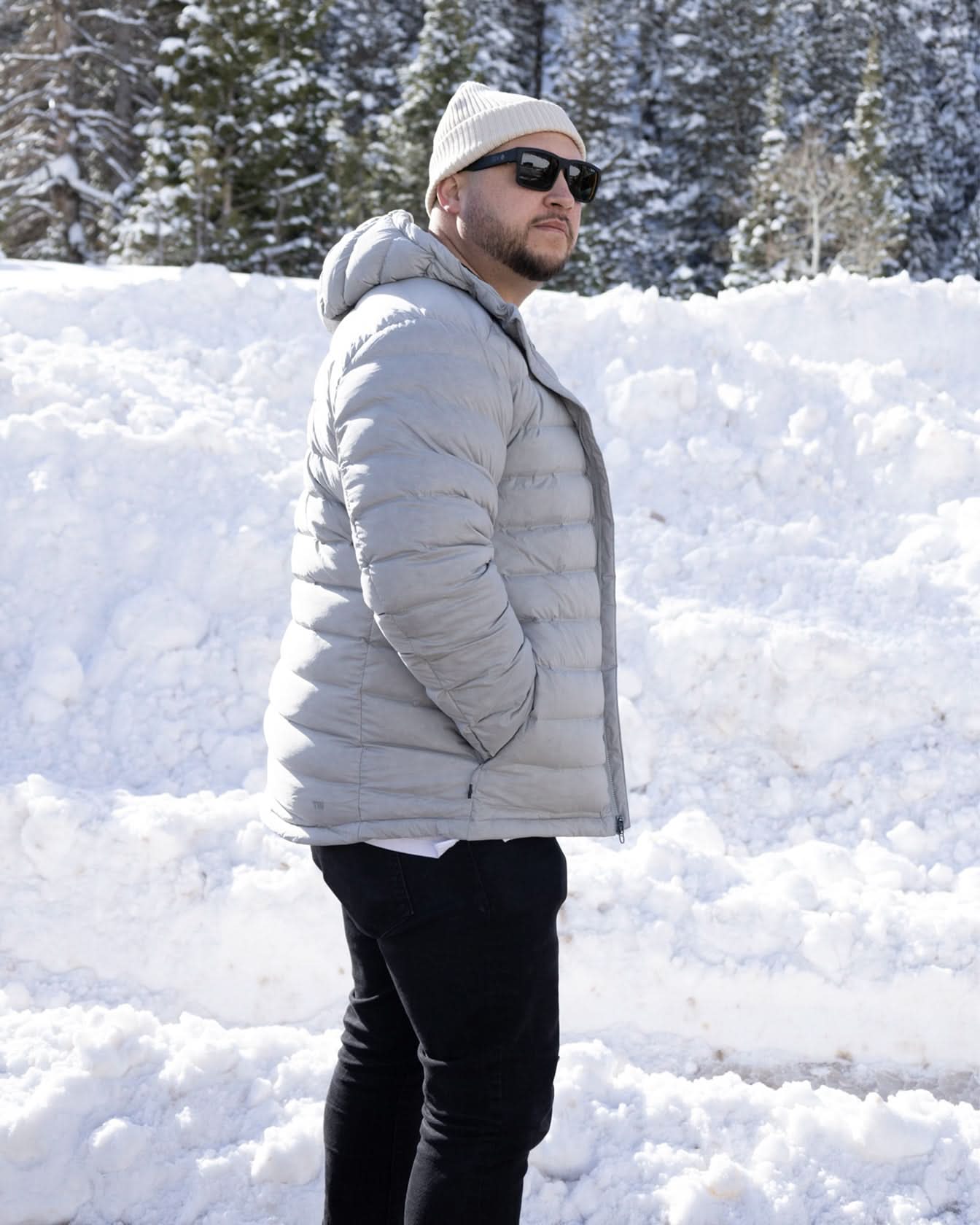 Quest Down Jacket Light Grey - Grey