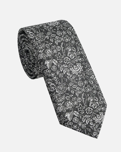 Immortal Floral Tie Black