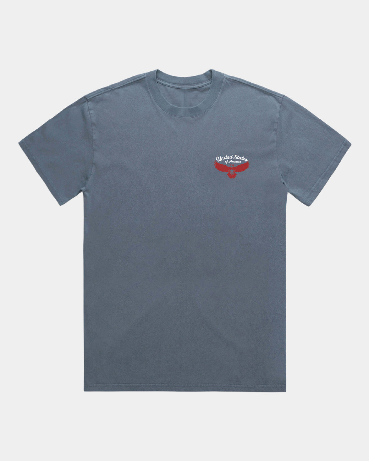 4th of July USA Eagle Faded Indigo T-shirt