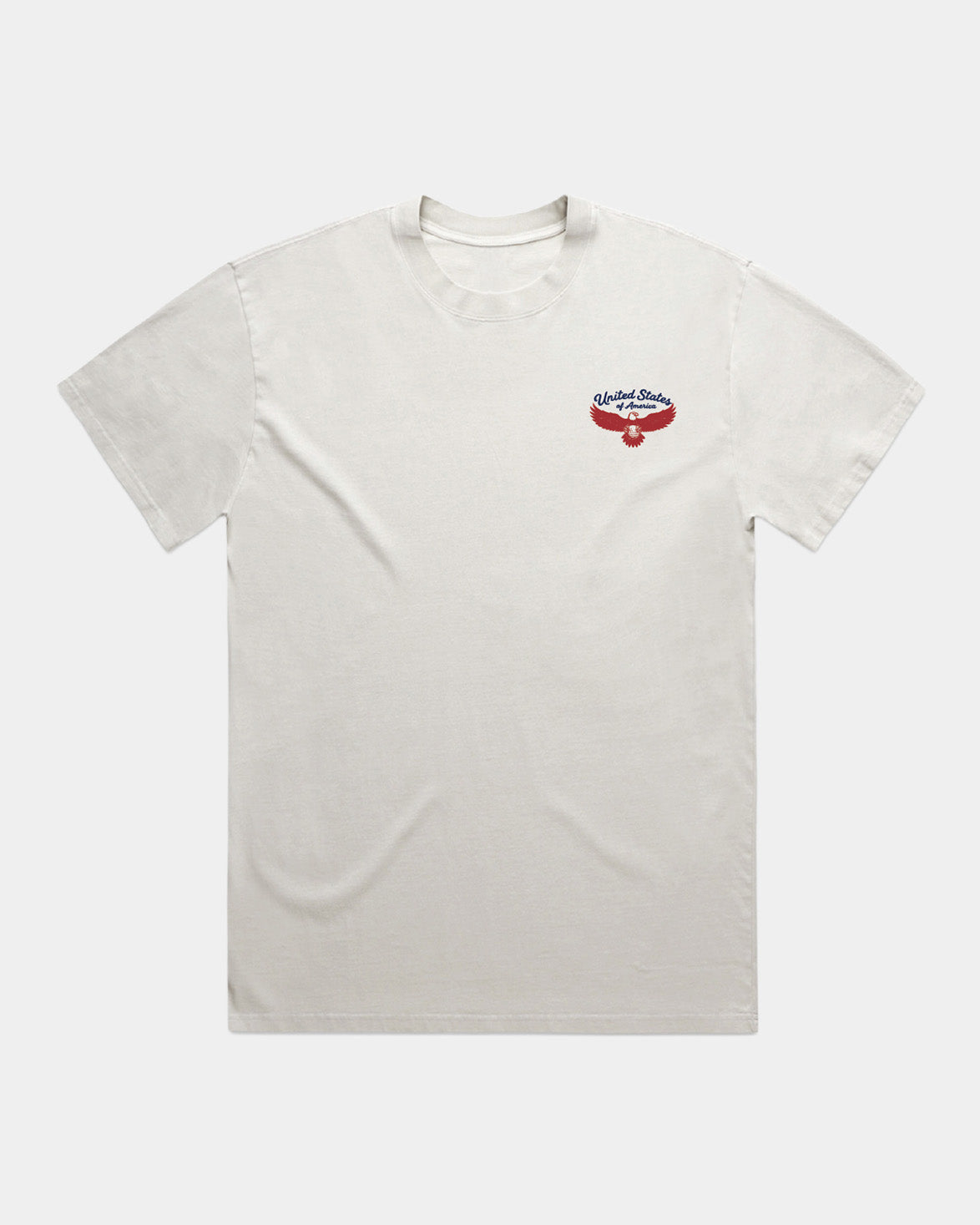 4th of July USA Eagle Faded Bone T-shirt