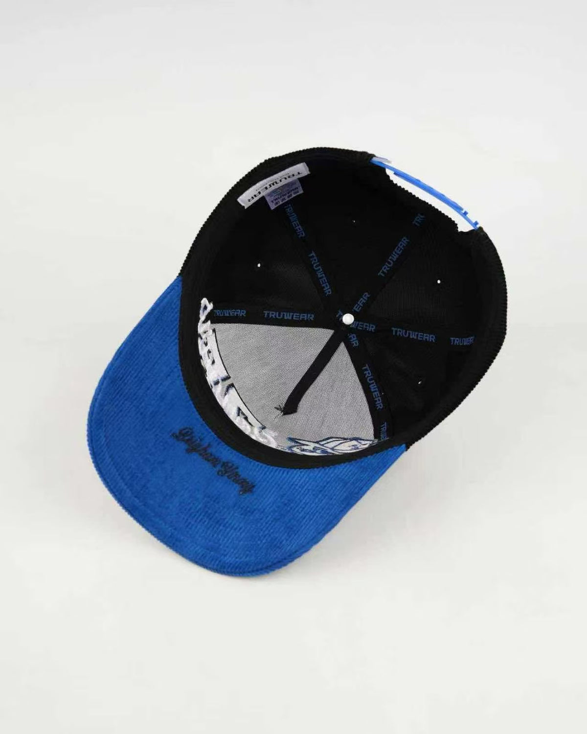 BYU Fade Hat Black Royal Brim 2 Logo Cougar – inside view