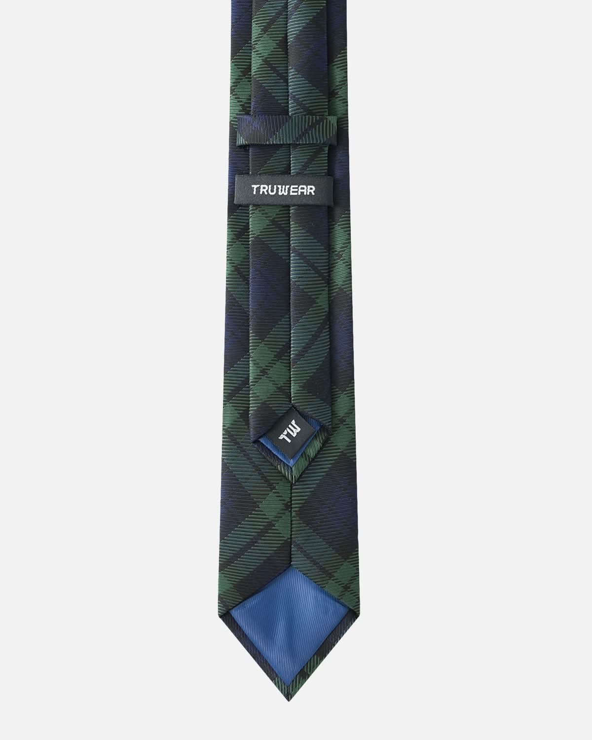 Immortal Green &amp; Navy Plaid Tie - Green &amp;