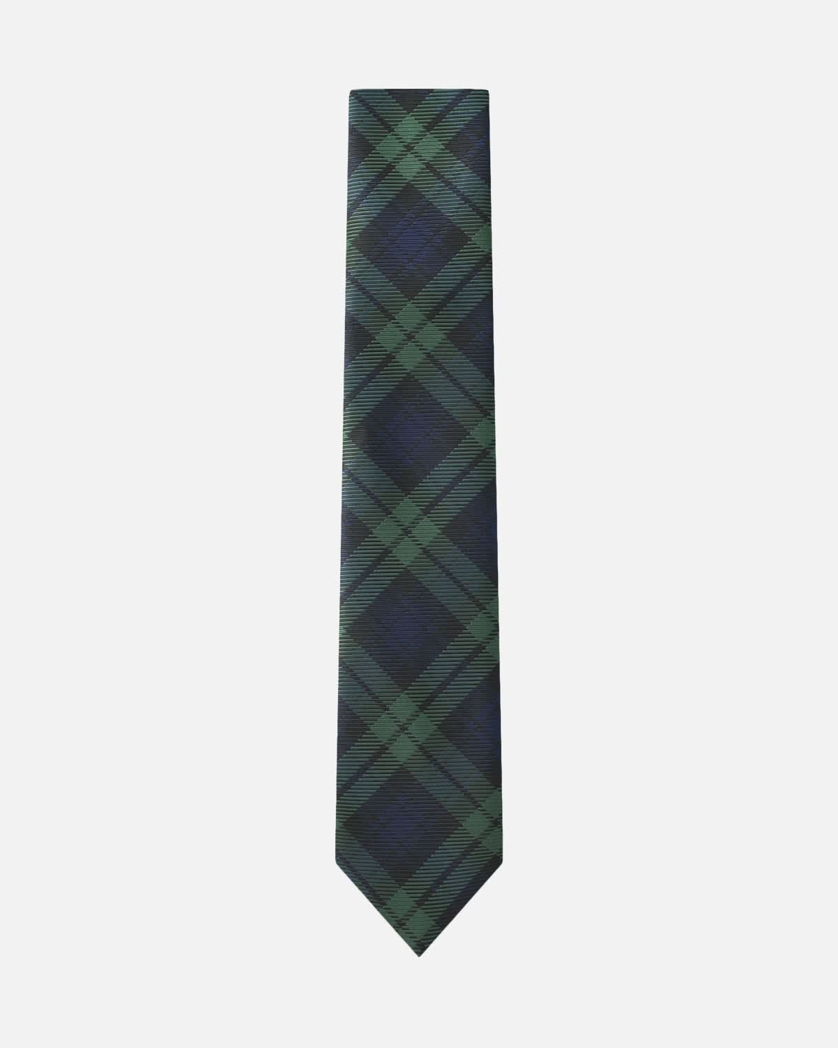 Immortal Green &amp; Navy Plaid Tie - Green &amp;