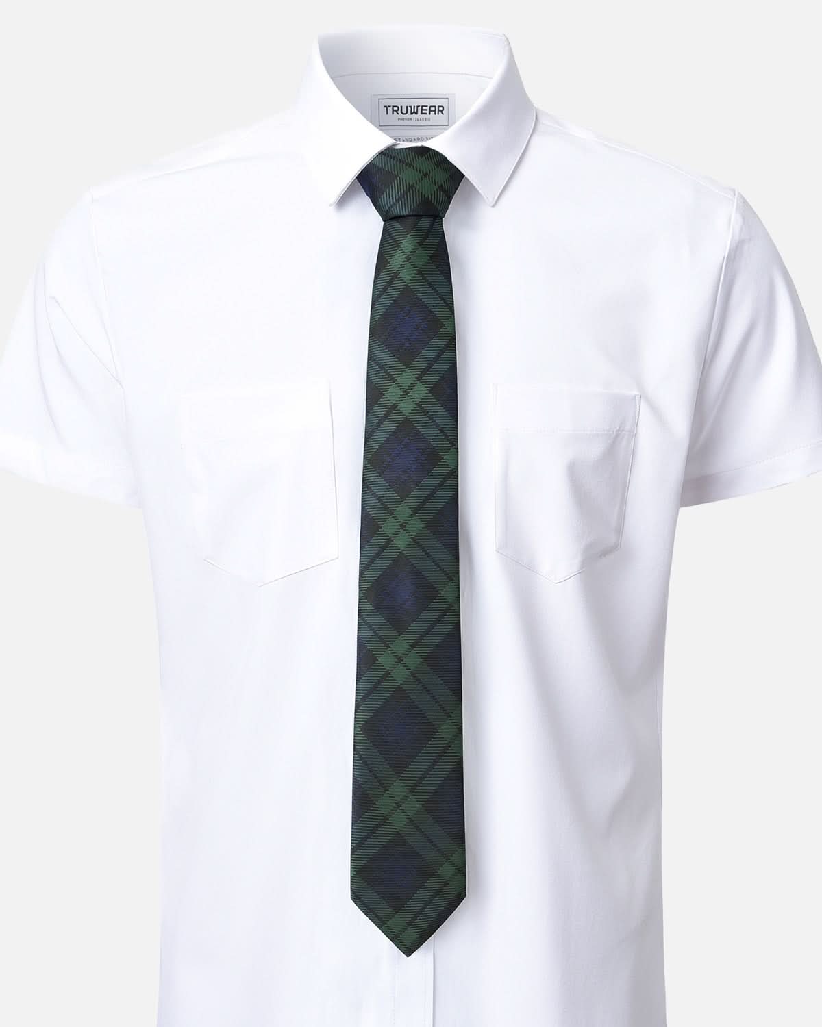 Immortal Green &amp; Navy Plaid Tie - Green &amp;