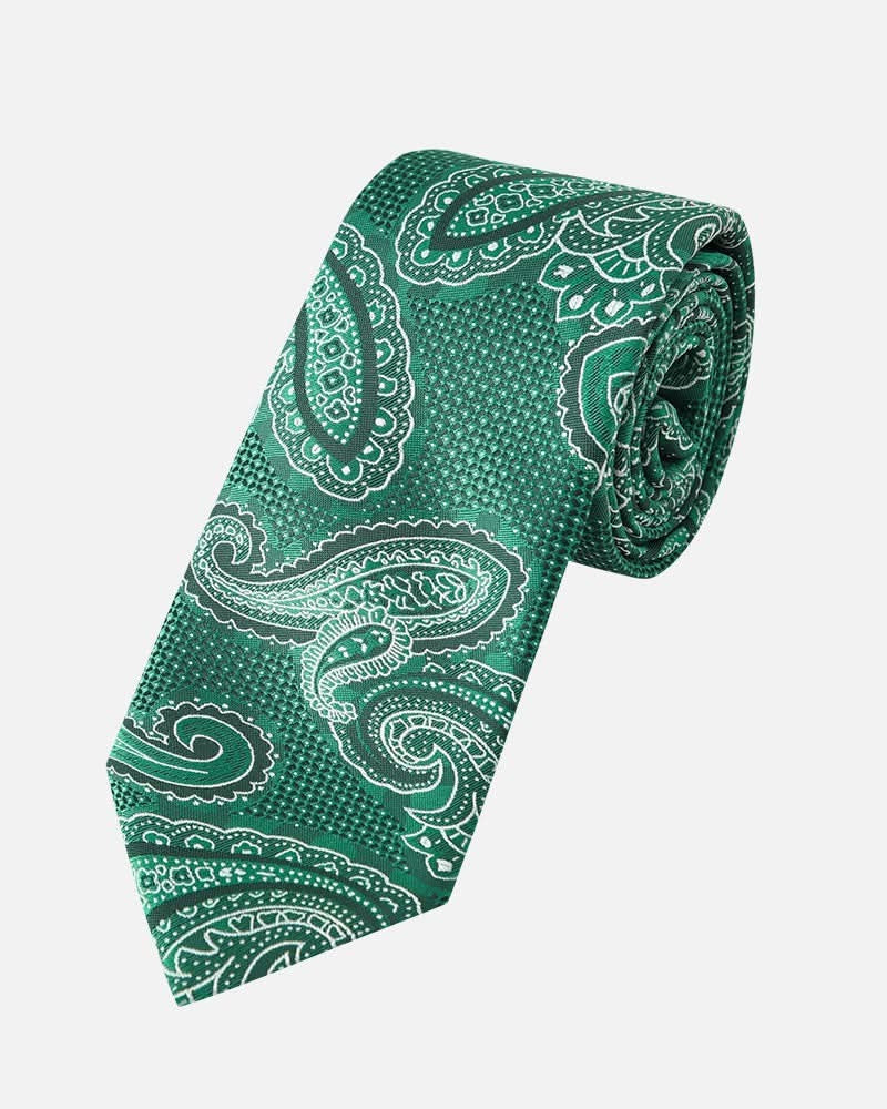 Immortal Paisley Tie Green - Green