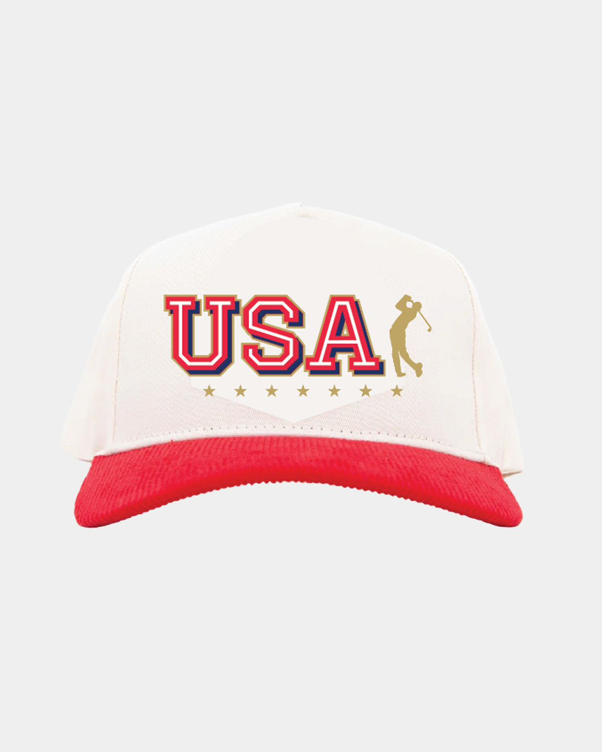 Truwear 4th of July USA Golf Fade Hat Cream &amp; Red Corduroy