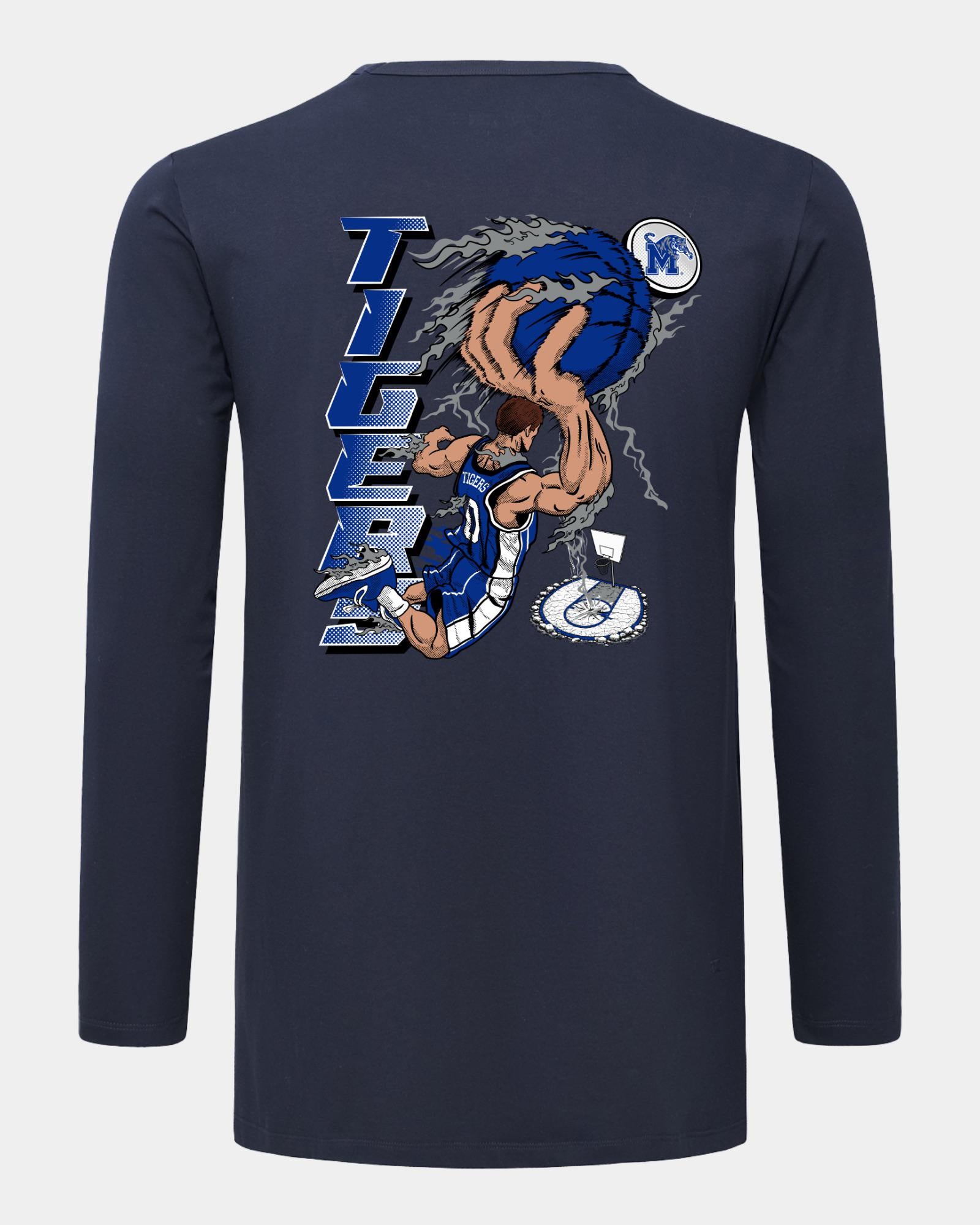 Memphis Slam Dunk Spectacle 2.0 Navy Long Sleeve T-Shirt