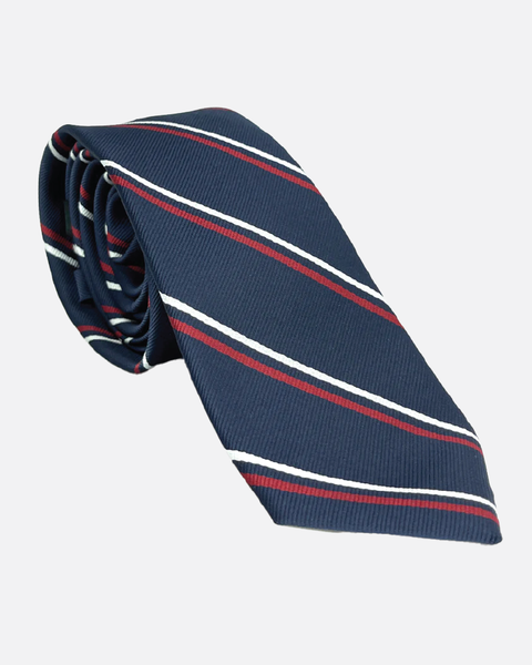 Immortal Navy & Red Striped Dress Tie