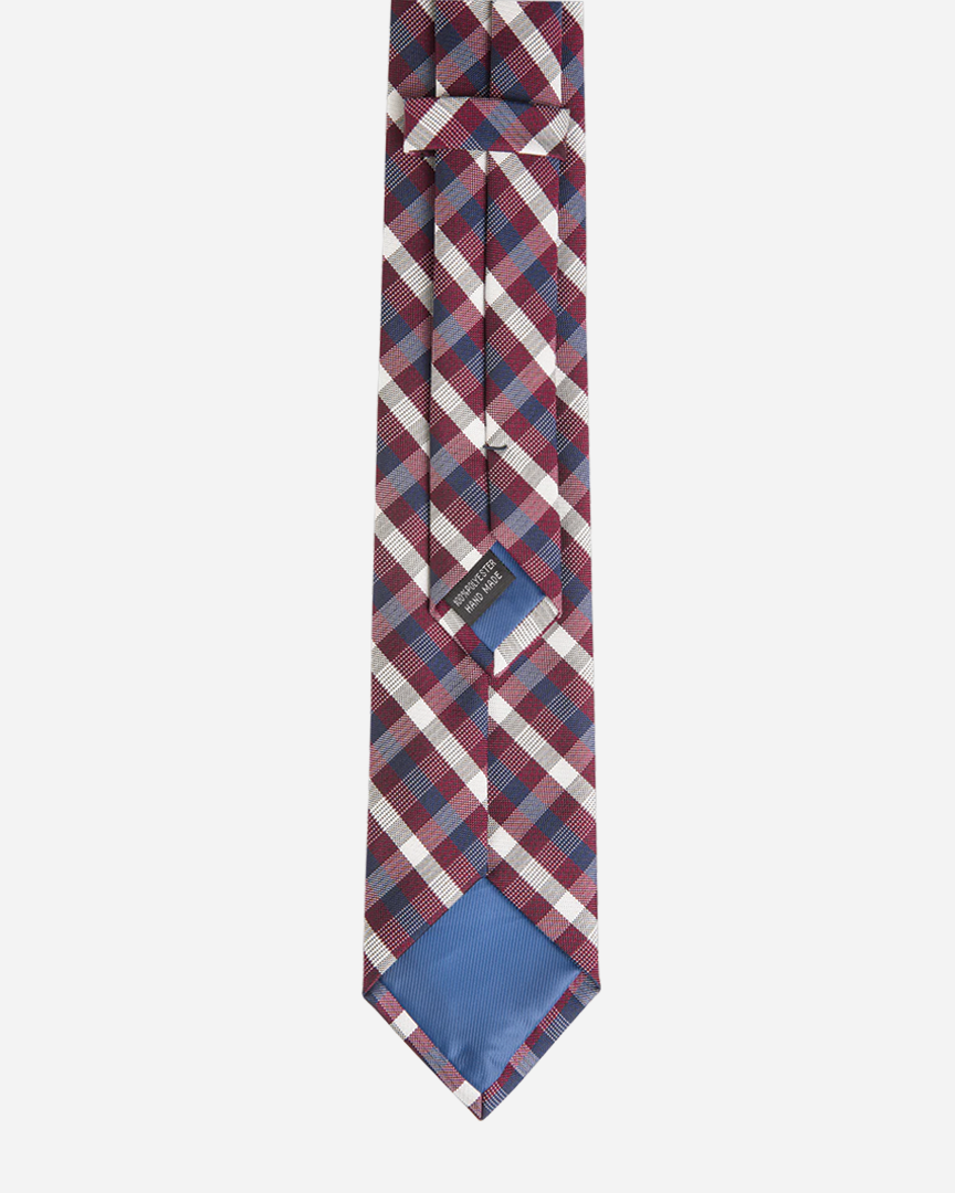Immortal Tie Checkered Red White Navy - Red
