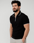 Vanguard Zip Polo Black