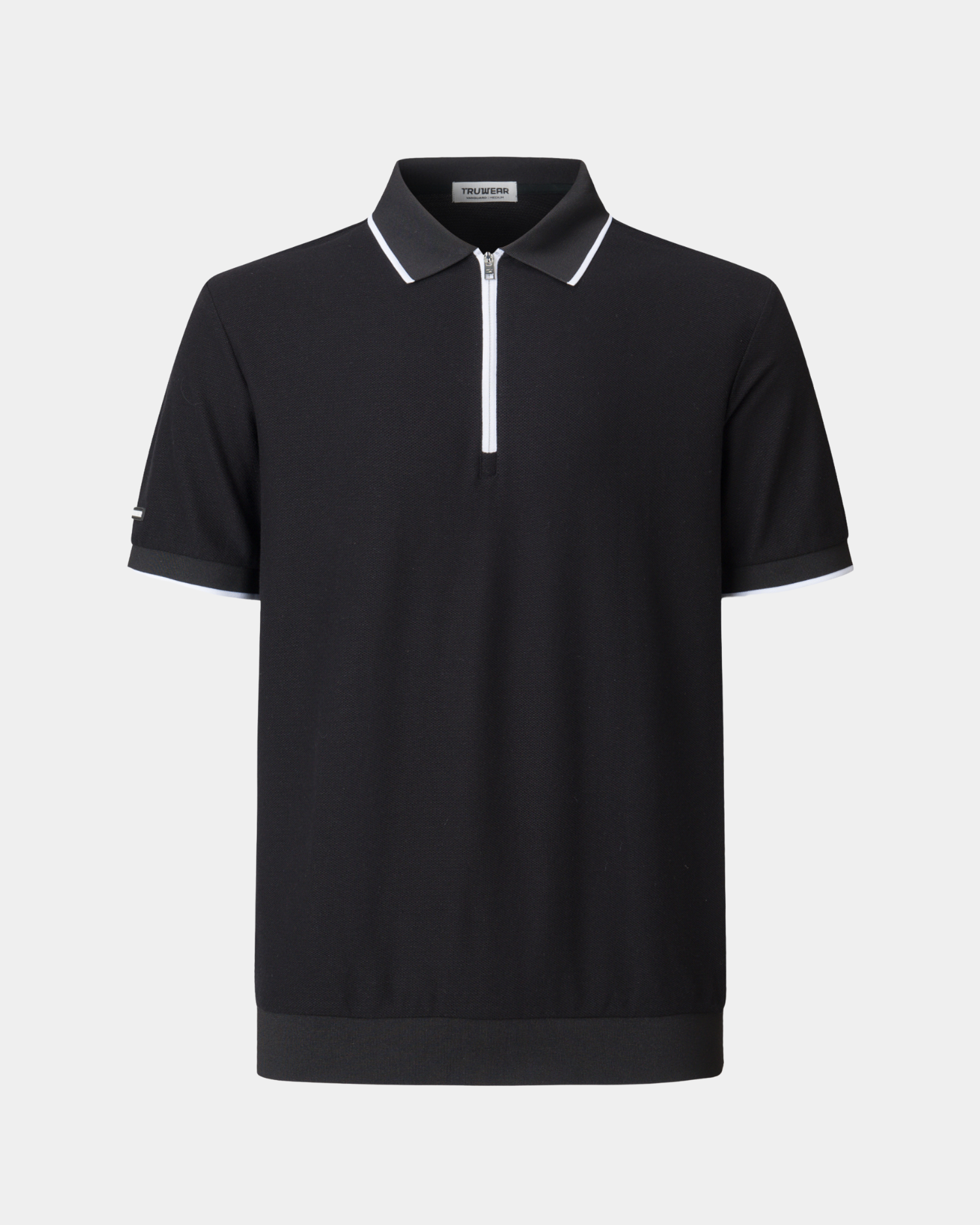 Vanguard Zip Polo Black Front