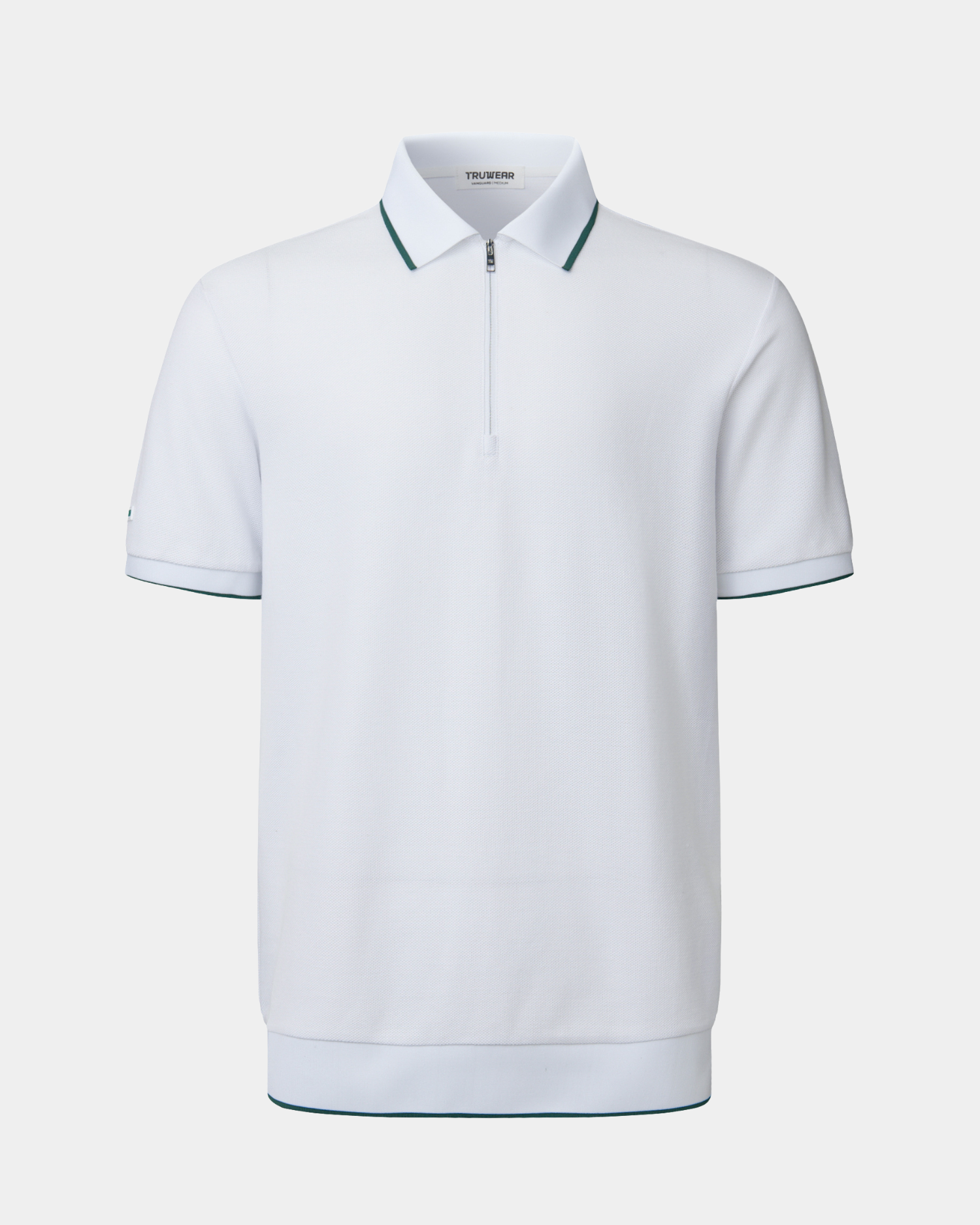 Vanguard Zip Polo White Front