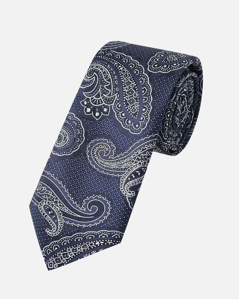 Immortal Paisley Tie Navy - Navy