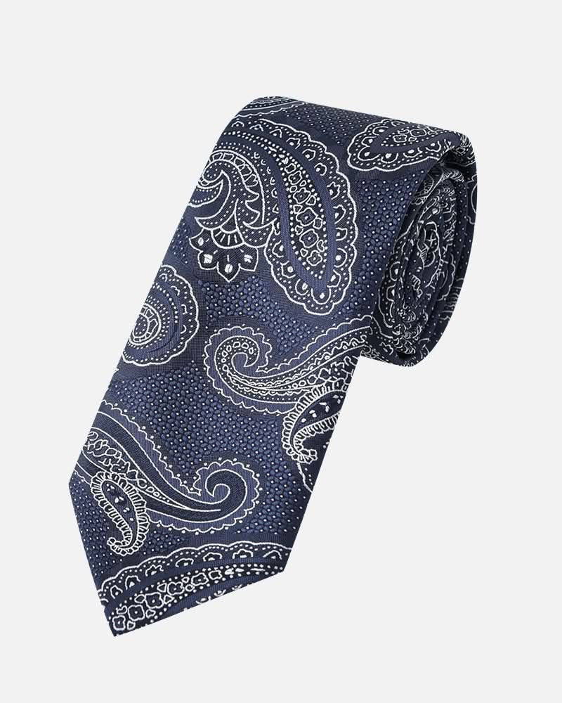 Immortal Paisley Tie Navy - Navy