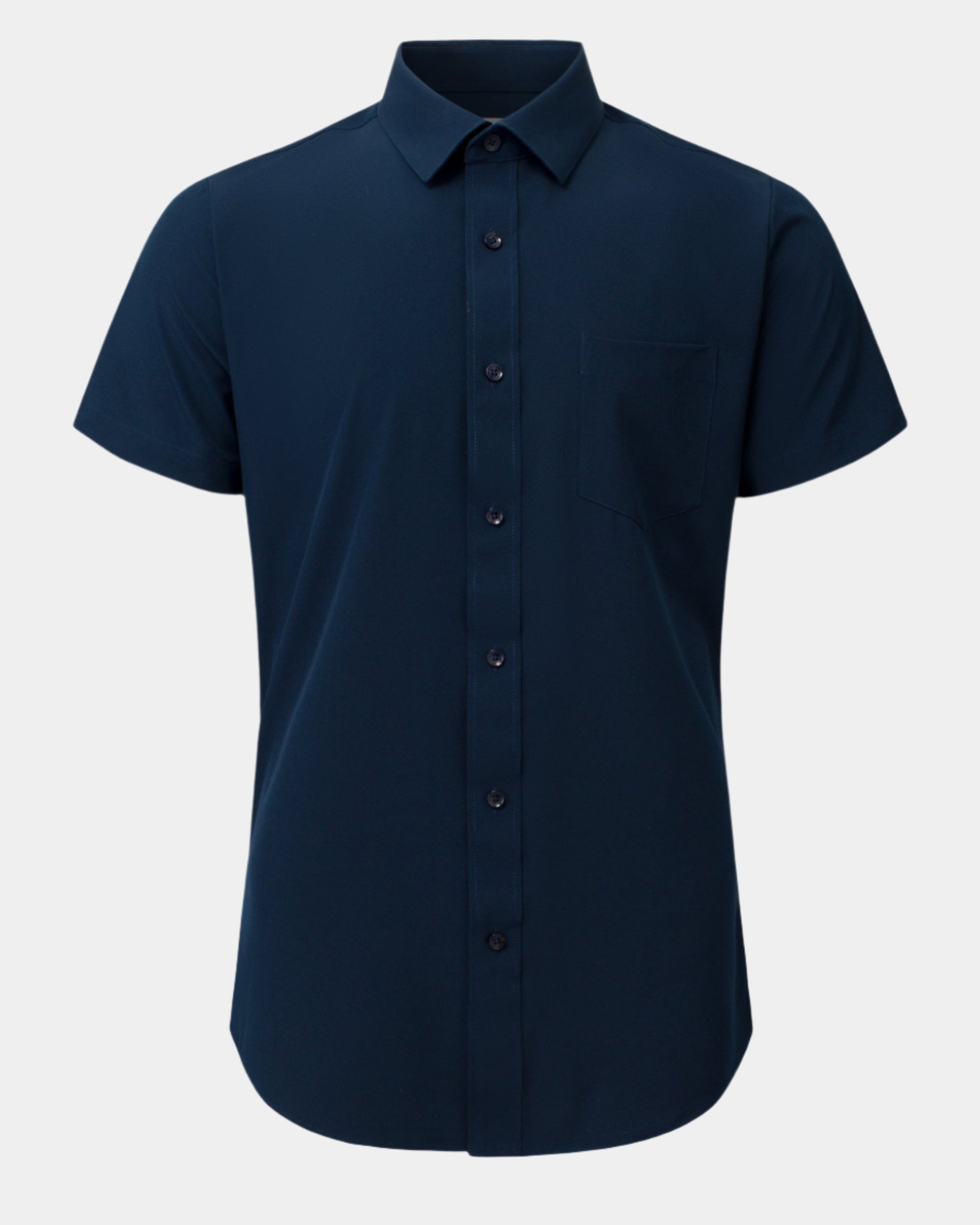 Phenom Classic True Navy Short Sleeve Dress Shirt - Navy