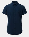 Phenom Classic True Navy Short Sleeve Dress Shirt - Navy