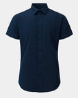 Phenom Classic True Navy Short Sleeve Dress Shirt - Navy