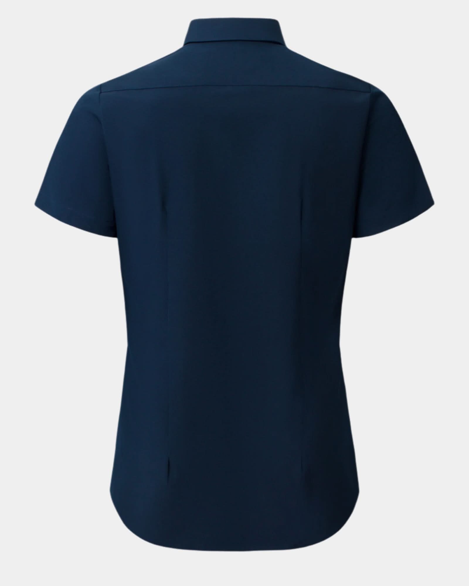 Phenom Classic True Navy Short Sleeve Dress Shirt - Navy