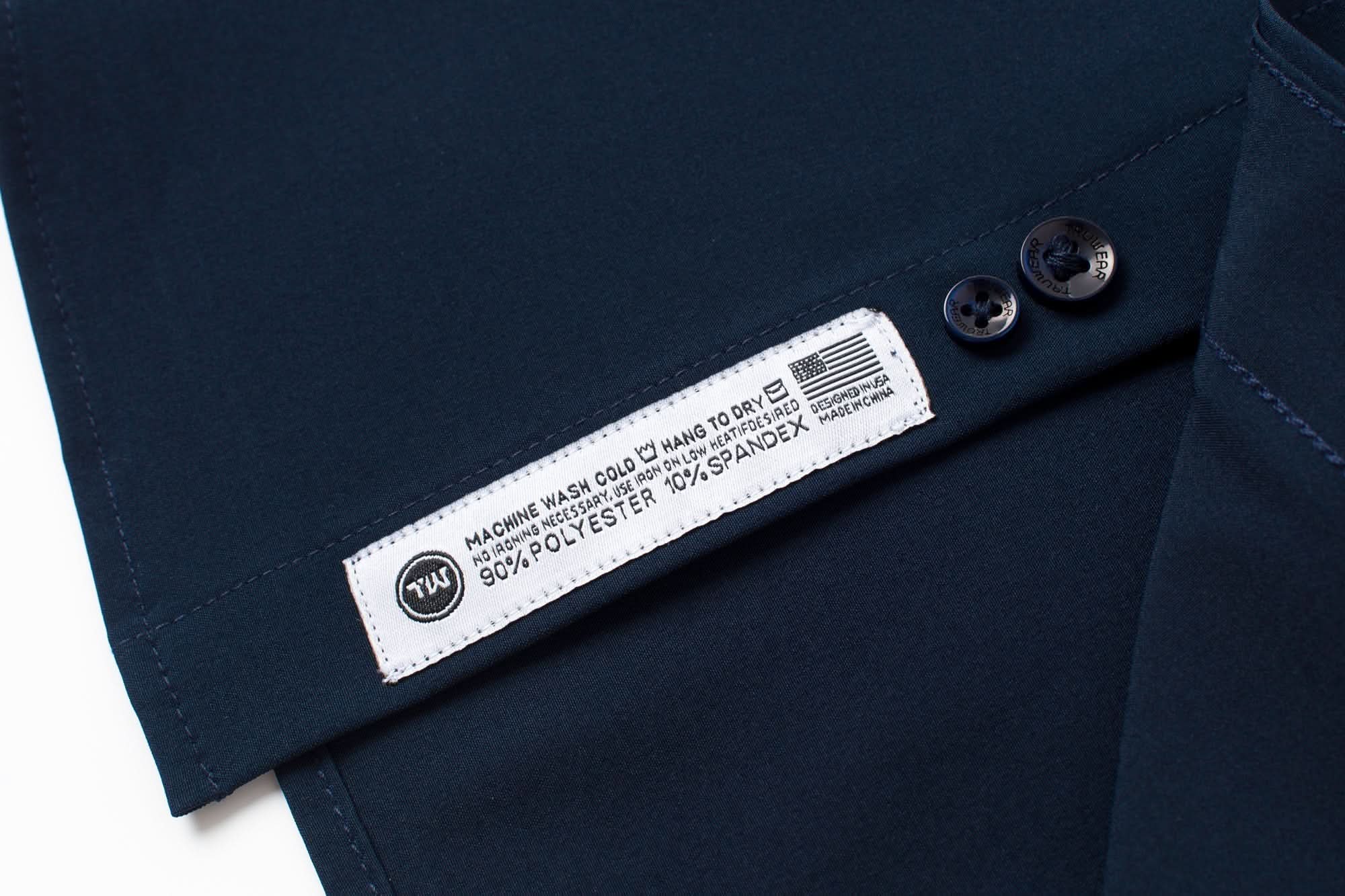 Phenom Classic True Navy Short Sleeve Dress Shirt - Navy