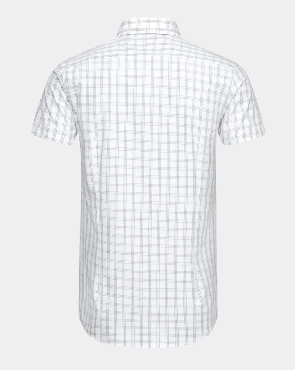 Phenom Classic Grey Tartan Short Sleeve Dress Shirt - Grey