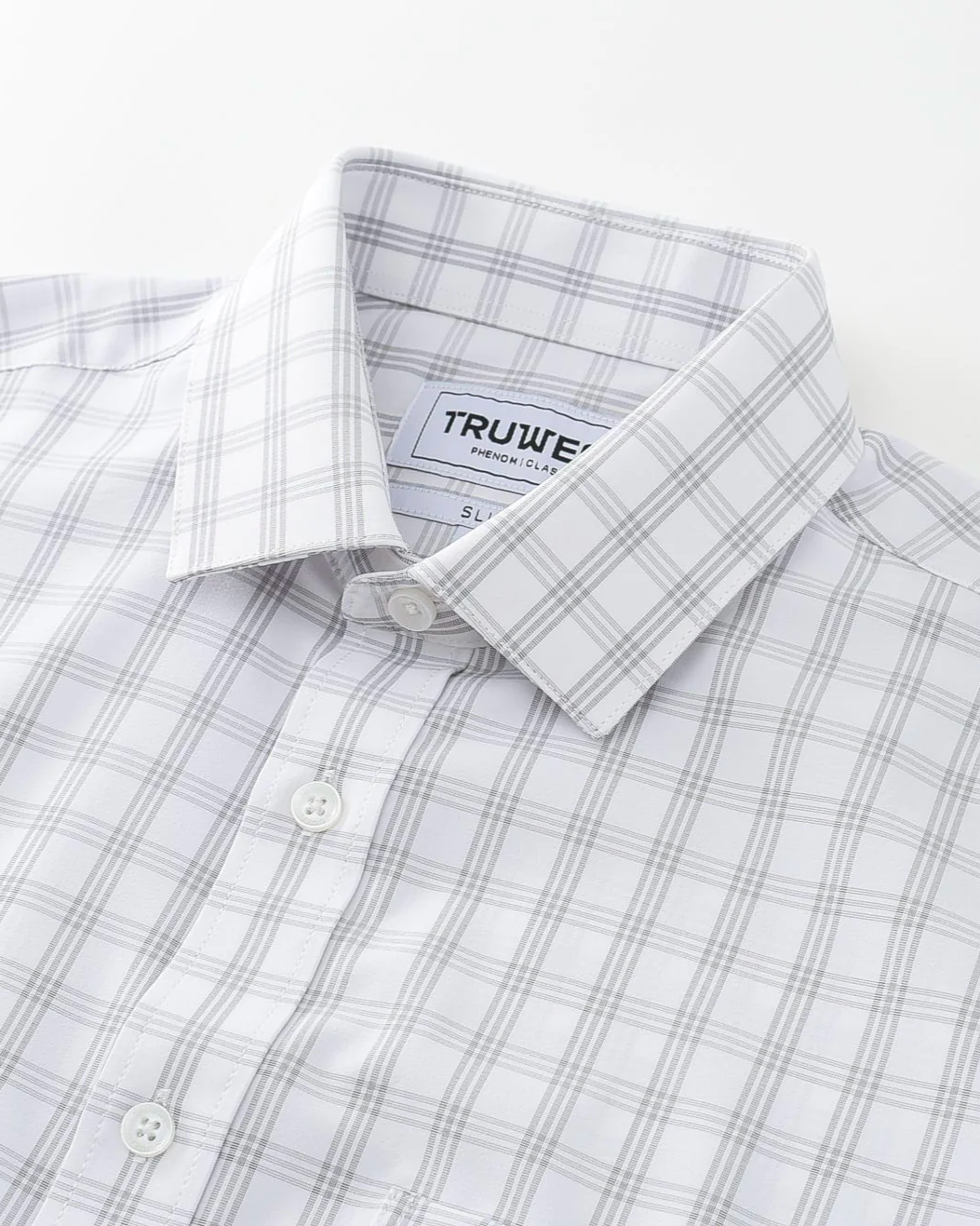 Phenom Classic Grey Tartan Short Sleeve Dress Shirt - Grey
