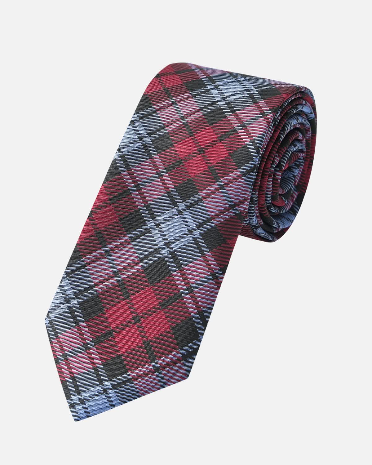 Immortal Blue Red &amp; Black Plaid Tie - Red &amp;