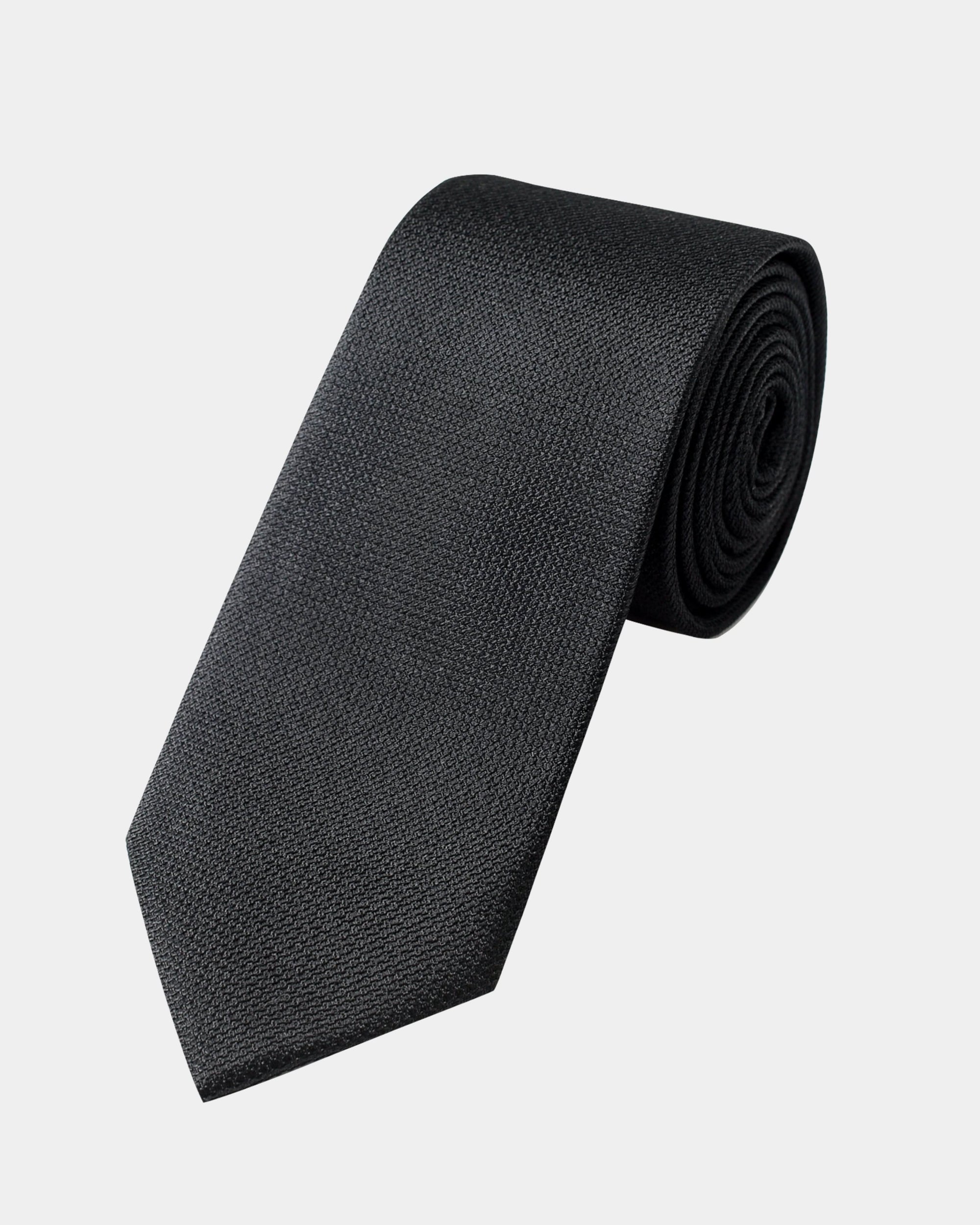 Elite Silk Tie Geometric Pattern Black - Black
