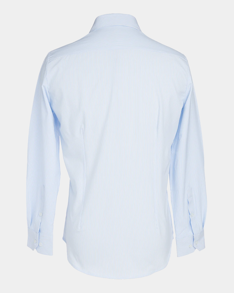 Phenom Professional Light Blue Striped Long Sleeve Men&#39;s Dress Shirt