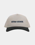 USU Cream Black Cord Brim Fade Hat