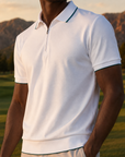 Vanguard Zip Polo White