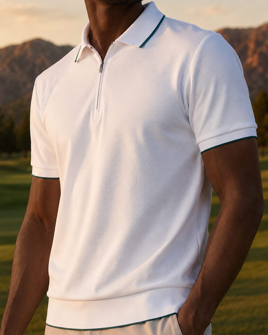 Vanguard Zip Polo White - White