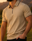 Vanguard Zip Polo Tan