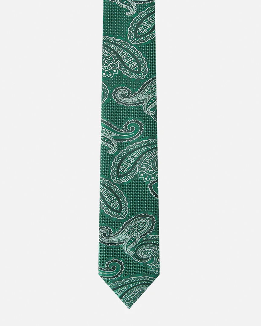 Immortal Paisley Tie Green - Green