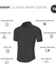 TRUWEAR Phenom Classic Black Short Sleeve Dress Shirt